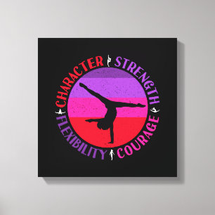 Sterke moed voor meisjes Gymnastiek Canvas Afdruk