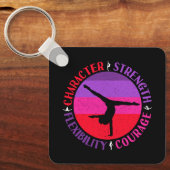 Sterke moed voor meisjes Gymnastiek Sleutelhanger (Voorkant)