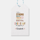 Sterke Moeder Retro Script Groovy Moederdag Cadeaulabel (Voorkant)