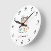 Sterke Moeder Retro Script Groovy Moederdag Ronde Klok (Hoek)