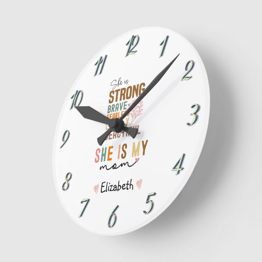 Sterke Moeder Retro Script Groovy Moederdag Ronde Klok (Hoek)