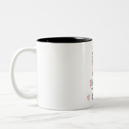 Sterke Moeder Retro Script Groovy Moederdag Tweekleurige Koffiemok (Links)