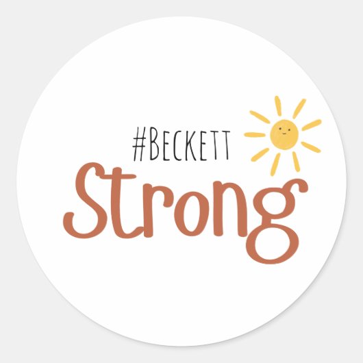 Sterke #naam kinderkanker Stickers (Voorkant)