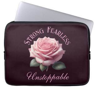 Sterke onverschrokken en roze roze roze T-shirt Laptop Sleeve
