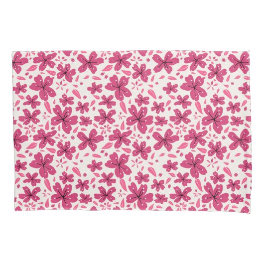 Sterke roze Florals Kussensloop (Voorkant)