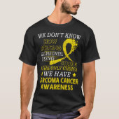 Sterke Sarcoma-kanker Geel bewustmakingslint T-shirt (Voorkant)