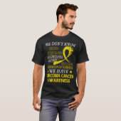Sterke Sarcoma-kanker Geel bewustmakingslint T-shirt (Voorkant volledig)