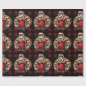 Sterke Sinterklaas Kerst Grappig Kerstmis Lelijke  Cadeaupapier (Vlak)