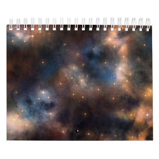 Sterke sterrenruimte Galaxy Blue Black Pattern Kalender (Hoes)