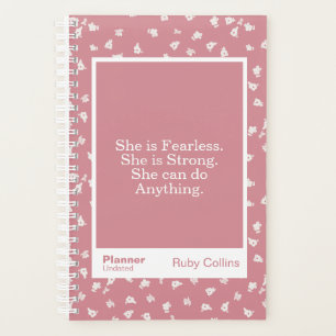 Sterke Stof Roze Moderne Bloemige Quote Planner