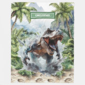 Sterke T-Rex Deken Aangepaste Naam Gepersonaliseer (Voorkant)
