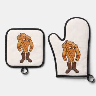 Sterke taart die laarzen draagt ovenwant & pannenlap set