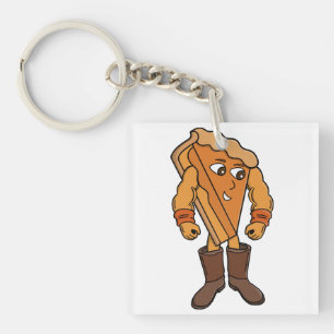 Sterke taart met laarzen sleutelhanger