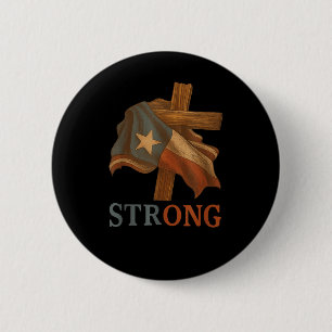 Sterke Texas Vlag Kruis Christelijke Texas Trots 2 Ronde Button 5,7 Cm