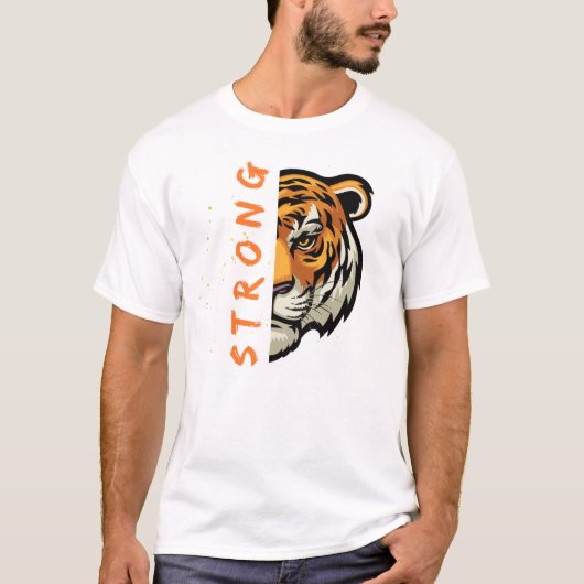 Sterke tijger t shirten ontwerp t-shirt (Voorkant)