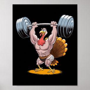 Sterke Turkije Bodybuilding Thanksgiving Weightlif Poster