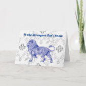 Sterke Vader Leeuw Straft Hartelijk Vadersdag Kaart (Voorkant)