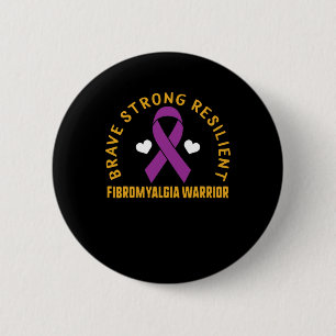 Sterke veerkrachtige fibromyalgie Warrior Awarenes Ronde Button 5,7 Cm