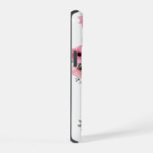 Sterke vrouwen citaat waterverf roze bloemen iPhone 15 hoesje (Rechterkant)