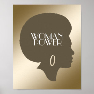 Sterke vrouwen poster van metallisch goud