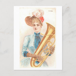 Sterke Vrouwen Series #36: Tuba Speler Briefkaart