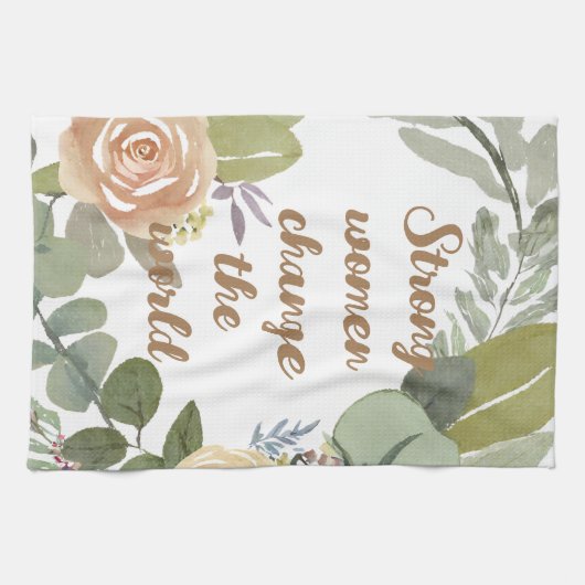 sterke vrouwen veranderen de wereld 8 maart gelijk theedoek (Horizontaal)