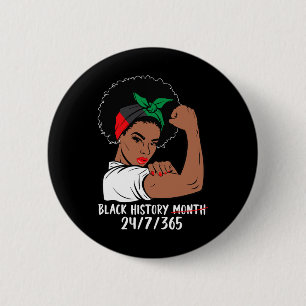 Sterke Vrouwen Zwarte Geschiedenis Maand Melanin A Ronde Button 5,7 Cm
