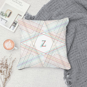 Sterke witte monogram • Geometrische ster • Art De Kussen