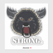 Sterke Wolf Sticker (Vel)
