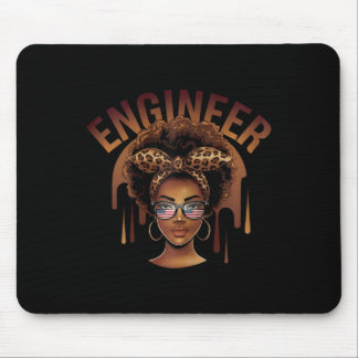 Sterke Zwarte Ingenieur Afro Vrouw Die C Viert Muismat