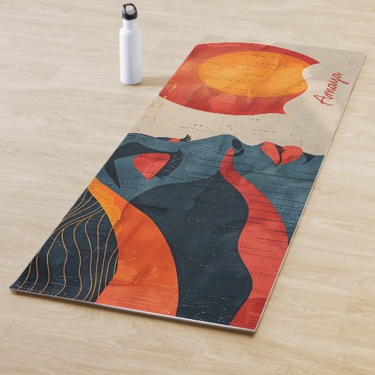 Sterke zwarte vrouw aangepaste naam yogamat (In situ)