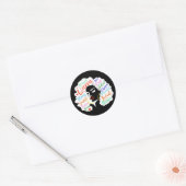 Sterke zwarte vrouw ronde sticker (Envelop)