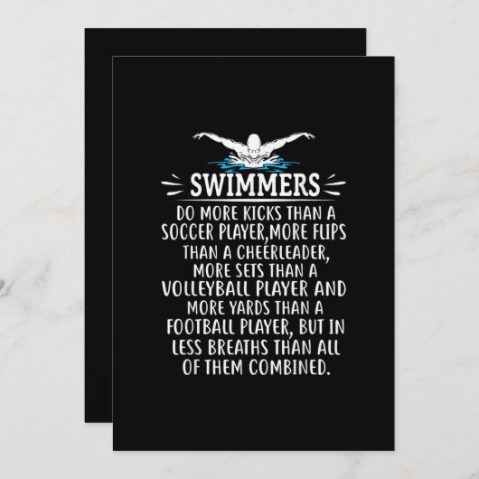 Sterke zwembriem-zwembad voor mannen kaart (Voorkant / Achterkant)