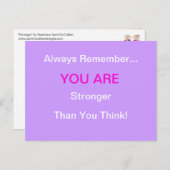 "STERKER" Briefkaart tegen borstkanker (Voorkant / Achterkant)