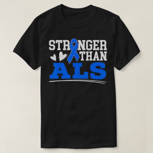Sterker dan ALS Awareness Ribbon Support Warri T-shirt (Design voorkant)