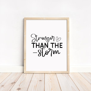 Sterker Dan de Storm - Minimalistische Motivatie Poster