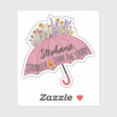 Sterker dan de Stormen paraplu Custom Name Vinyl Sticker (Vel)