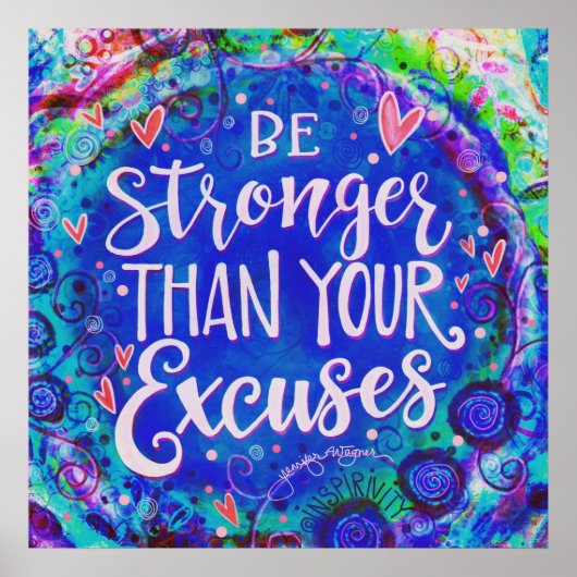 Sterker dan excuses  citaatinspiratie poster (Voorkant)