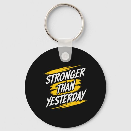 Sterker dan gisteren Motivatie Gym Quote Wor Sleutelhanger (Voorkant)