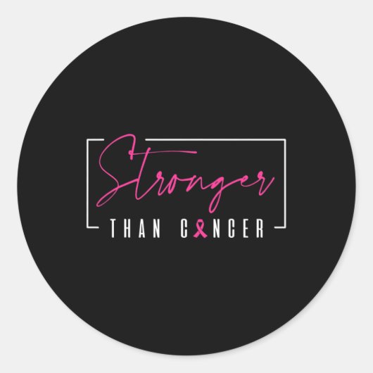 Sterker dan het roze lint van borstkanker ronde sticker (Voorkant)