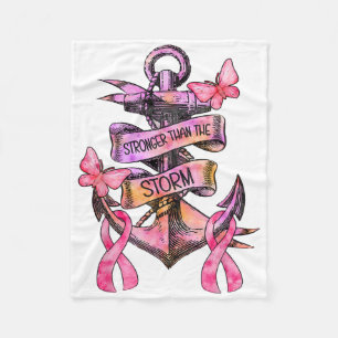 Sterker dan het Storm Anchor Breast Cancer-bewustz Fleece Deken