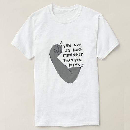 Sterker Dan Je Denkt – Empowerment Typografie T-shirt (Design voorkant)