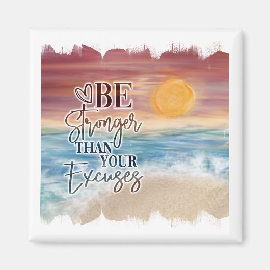 Sterker dan je excuses Beach Sunset Magnet Magneet (Voorkant)