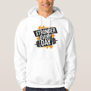 Sterker Elke Dag Fitness Vooruitgang Motivatie Kun Hoodie