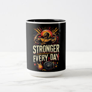 Sterker elke dag tweekleurige koffiemok