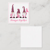 Sterker samen Breast Cancer Roze lint noot C Notitiekaartje (Voorkant / Achterkant)