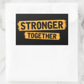 Sterker samen rechthoekige sticker (Tas)