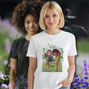 Sterker Samen Vrouwendag Portret met Rozen Tri-Blend Shirt