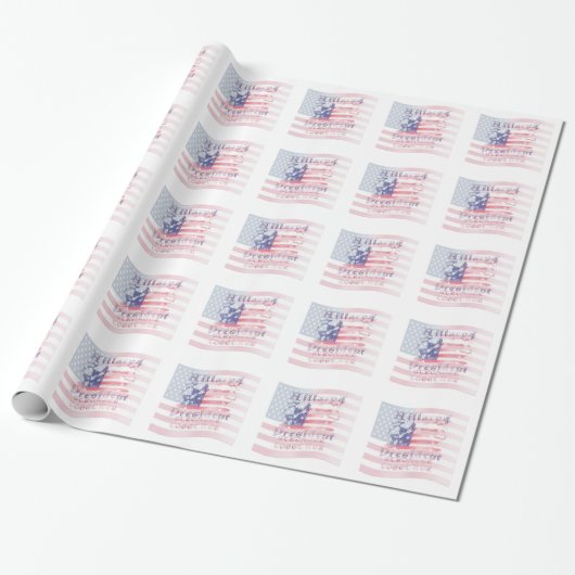 Sterker samen VS Hillary 4 President American Cadeaupapier (Uitgerold)