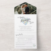 Sterkere diamant vertraagde huwelijksfeest RSVP fo All In One Uitnodiging (Binnen)